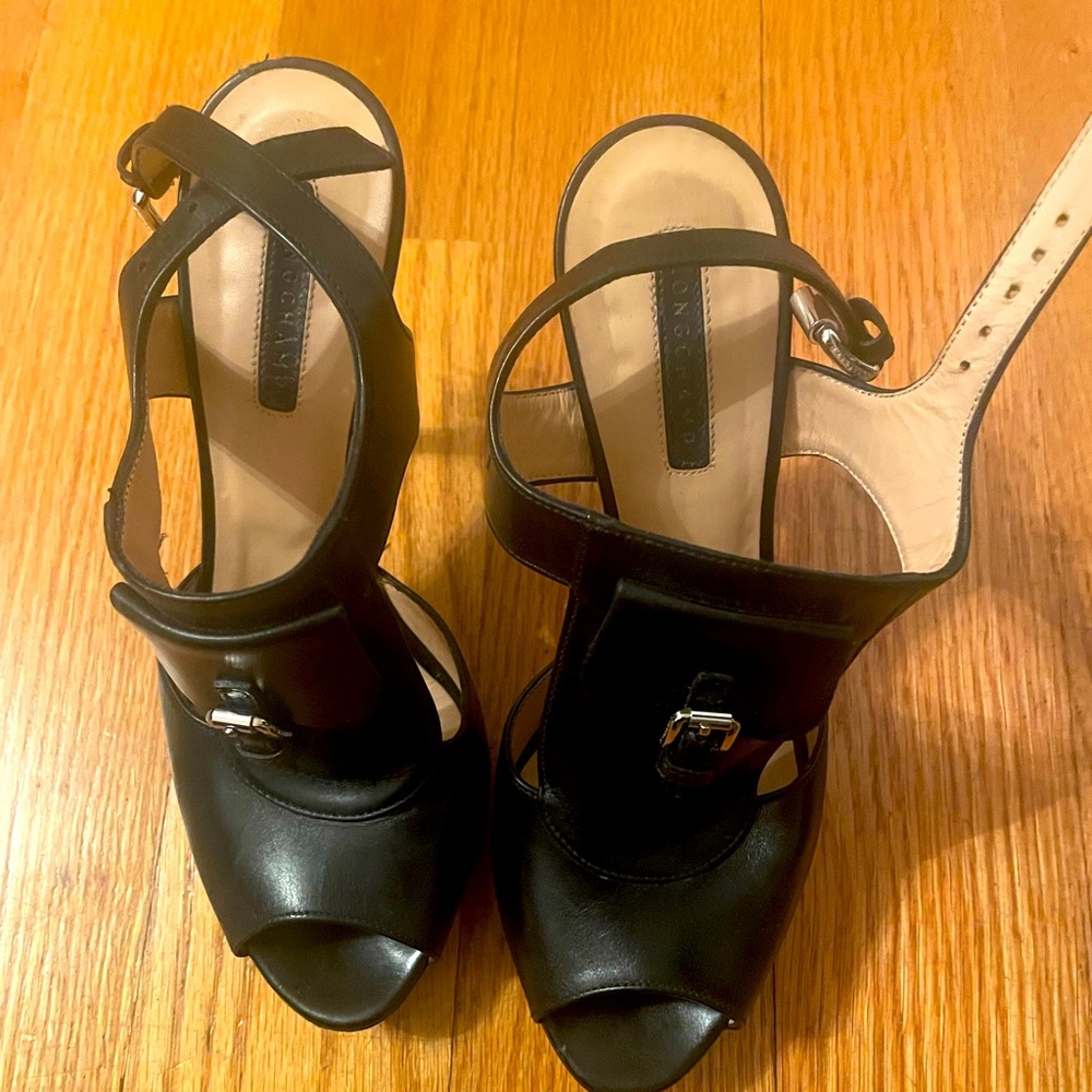 Longchamp womens peeptoe heels